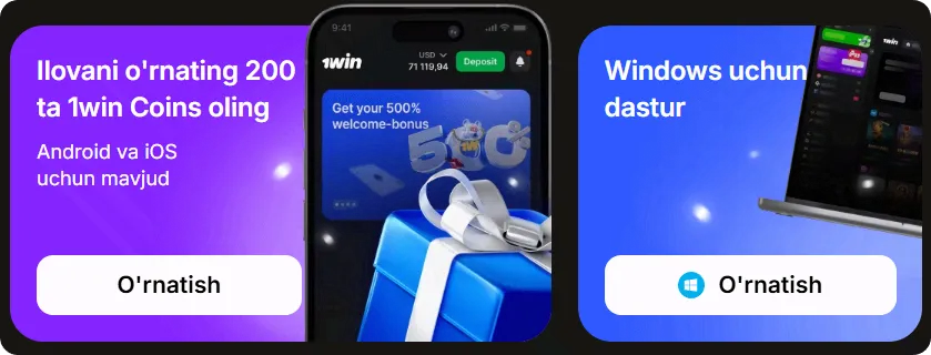 1win ilovasi: Android, iOS, Windows
