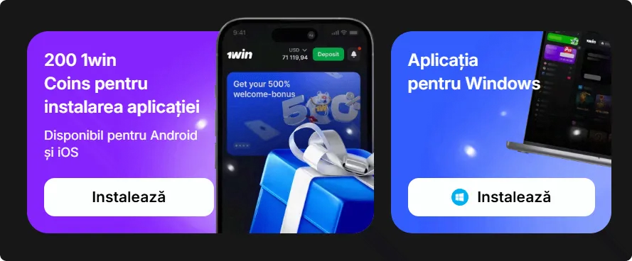 Descarcă aplicația 1Win gratuit pe Android, iOS și Windows — 200 de 1win Coins bonus pentru instalare