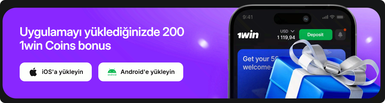 1Win uygulama indir — 200 coin bonus ve hoş geldin kampanyası